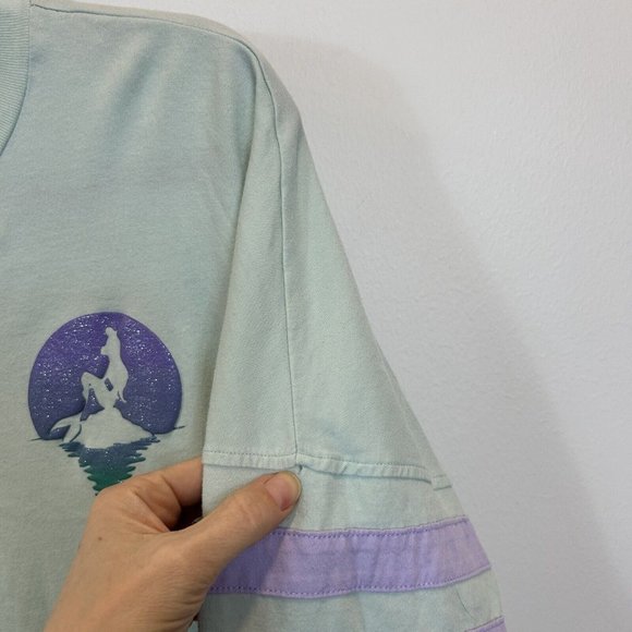 Disney The Little Mermaid Atlantica Spell Out Jersey Medium Disney Ombre - Picture 6 of 9